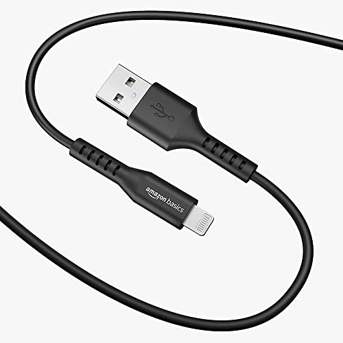 Image of AmazonBasics Amazon Basics USB A to Lightning MFi Certified Charging Cable (Black, 1.2 meter)