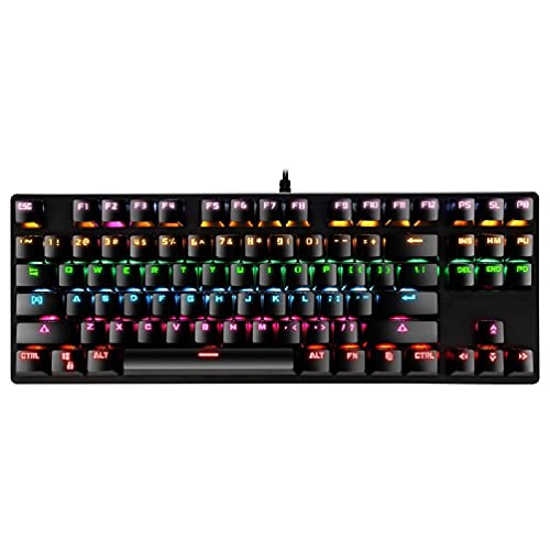 HUImiai Mechanical Keyboard 87 Keys, Wired Gaming Keyboards with RGB, Backlight USB Wired Gaming Keyboard