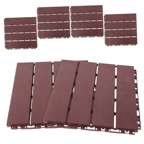 Tuile carrelage extérieur plastique marron clipsable avec structure drainante pour terrasse