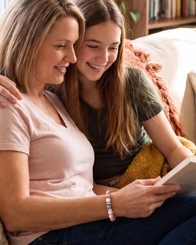 Image of Mother Daughter Bracelets Set for 2 Matching Heart Bracelets for Mother and Daughter to My Mom Bracelet Birthday Mothers Day Gifts for Mom Daughters