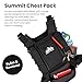 FROSTY PEAKS Summit Hauler Black Chest Pack for Outdoor Sports, Snowboarding and Skiing with Phone Storage, Velcro Holster Compatible, Multiple Pockets, Mesh Back Storage