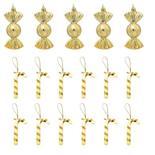17 Stück Weihnachten Deko Set, Zuckerstangen Weihnachtsbaumschmuck...