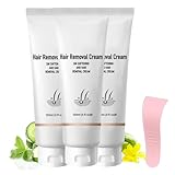 Versatile Aromatic Mild Formula Hair Removal Cream,Haarentfernungscreme für Bikinizone & Achseln,Enthaarungscreme Intimbereich für Sensible Haut,Tube mit gewölbtem Applikator,120g (3PC)
