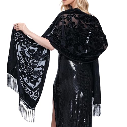 Traditional Chinese Dress Shawl Embroidery Long Tassels Headscarf For Weddings Evening Parties And Formal Occasion