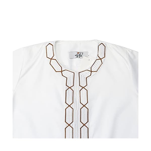 HD Kids African Clothes Set Embroidery Shirt and Pants Dashiki Outfits for Boy - Image 3