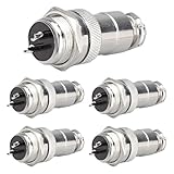 5Sets GX16 2 Pin Aviation Connector Panel Mount Circular Metal Adapter Male Female Plug Socket 400V 7A (2P)