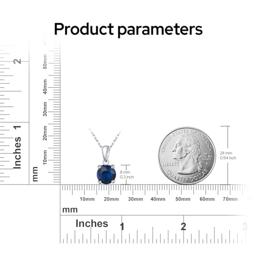 Birthstone Necklaces for Women, S925 Sterling Silver Necklace for Mom (Sapphire, White Gold)4
