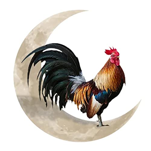Sculpture murale coq lune Chiyyak art mural en métal pour chambre