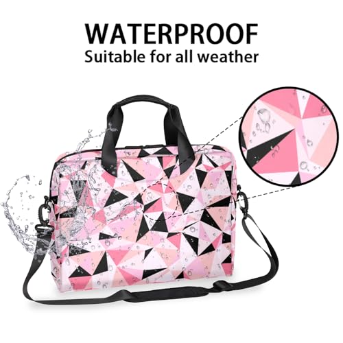 Maletín para portátil rosa geométrico 16" resistente al agua miniatura 2