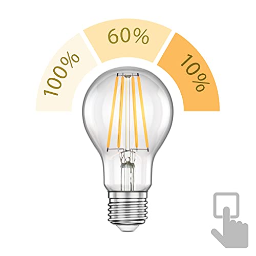 ledscom.de 3 Pieces E27 LED Bulb, A60, Warm White (2700 K), 7.1 W, 963lm, 3-Step dimmer - Image 2