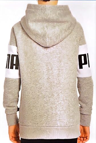 PUMA Pullover Hoodie Youth White/Gray Fleece Outwear4
