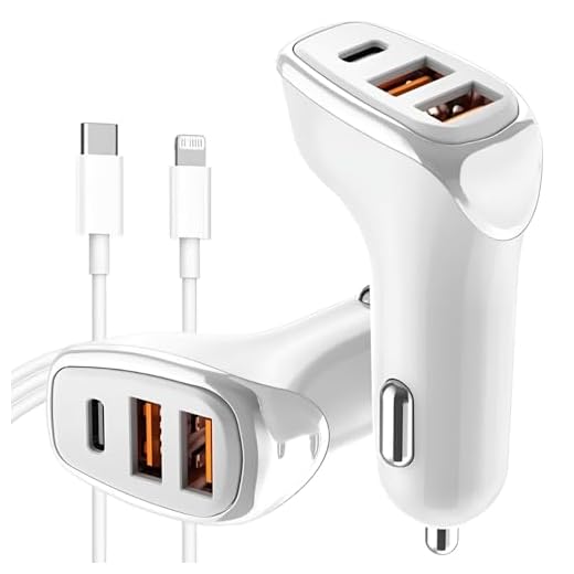 Kit Carregador Veicular Turbo 38W Carregamento Rápido 3 Saidas para iPhone Android Xiaomi; Acompanha Cabo USB-C Lightning de 1 metro, Power Delivery Quick Charger, Branco, Certificado ANATEL