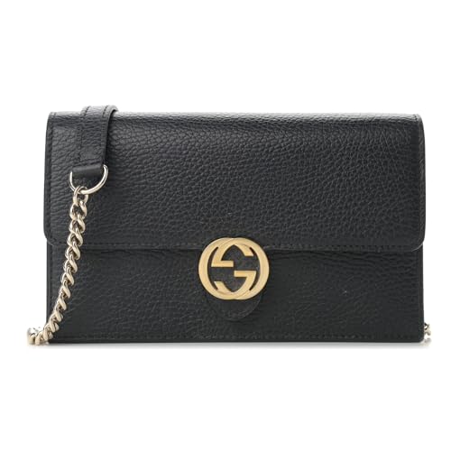 Gucci Interlocking Camelia Wallet Chain Marmont Leather Silver Handbag Italy NEW2