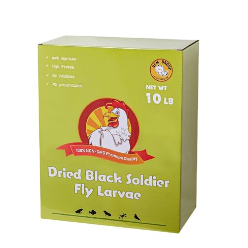 UCM Group 10LB Dried Black Soldier Fly Larvae for Chicken Poultry Wild Birds 100% Natural Non-GMO No Additives Treat More Calcium Chicken Treats Than Mealworms
