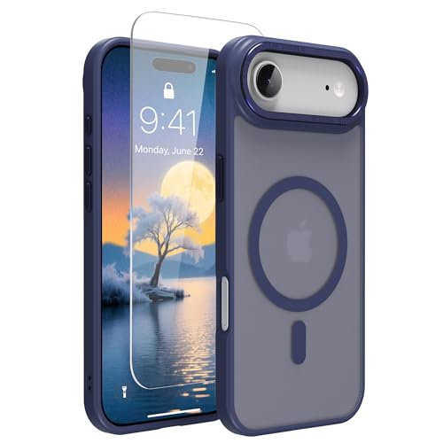 Image of Magnetic for iPhone 17 Air Phone Case, [Compatible with MagSafe], Screen Protector X1, [Military Grade Drop Protection],Matte Finish,Slim,Shockproof,Protective (Blue, iPhone 17 air)