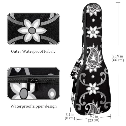 JRHEJTHH Housse imperméable durable pour ukulélé avec épaules réglables pour ukulélé de 53,3 cm, 58,4 cm, 61 cm, rembourrage épais, motifs texturés élégants – Noir, Multicolore., - Les Beatles, Paul McCartney, John Lennon, RIngo Starr, George Harrison JRHEJTHH Housse imperméable durable pour ukulélé avec épaules réglables pour ukulélé de 53,3 cm, 58,4 cm, 61 cm, rembourrage épais, motifs texturés élégants – Noir, Multicolore., – Image 5