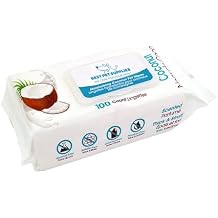 Best Pet Supplies Coconut-Scented Moisturizing Pet Wipes for Dogs & Cats Extra Soft & Strong Grooming Wipes with Gentle Plant-Derived Formula, Model Number WW-CO-100 Count Pack of 1