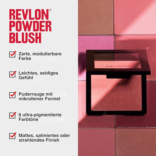 Revlon Puder-Rosette, Revlon Powder Blush – Seidenzartes Puder-Rouge mit Leichter Textur und sanftem, Aufbaubarem Farbfinish, Very Berry 033 – Ansicht 3