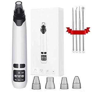 Mitesserentferner Porensauger Pickelsauger Porenreiniger 5 Köpfe 3 Saugstufen LED-Bildschirm Gesichtsreinigung