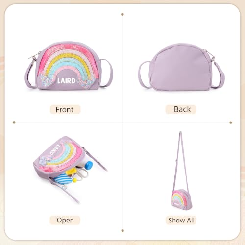 Image of Personalized Purse, Rainbow Glitter Custom Name Crossbody Bag