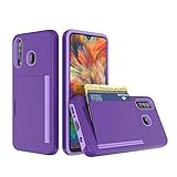 FDTCYDS Galaxy A50 A30 A20 Case with Card Holder,Credit Card Slot Protective Wallet Cover Case for Samsung Galaxy A50 A30 A20 (Purple)