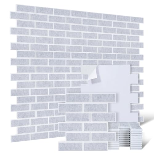 Yrendenge 12 Packs Acoustic Panels, Self-adhesive Soundproof Wall Panels, High Density Sound Absorbing Panels Brick Sound Proofing Padding Acoustic Treatment Acoustic Wall Panels for Home Studio