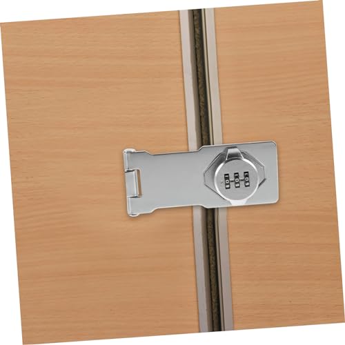 Image of Mechanical Password Rotary Hasp Lock, Keyless Security Latch for Small Doors, Cabinets, Barn Doors, Bathrooms, Outdoors, Garages, and Gardens - Silver Iron Design