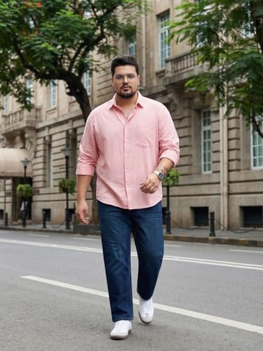 Image of Urbano Plus Men's Relaxed Fit Washed Denim Jeans Non-Stretchable