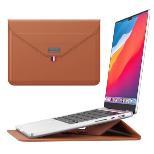 Funda de piel para MacBook Pro 13 A2159 marrón con soporte elegante