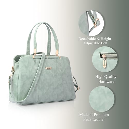 Image of ADISA two tone handbag 3 compartments shoulder bag for women and girls with sling belt (AD4084)