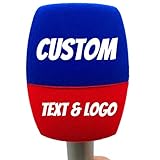 Personalized Foam Mic Cover for Handheld Microphones, Custom Logo or Text Windscreen with Color Ring, Sponge Foam Microphone Shield for Noise Reduction