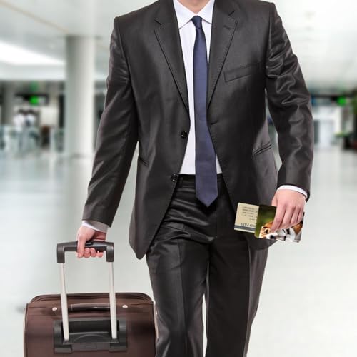 EdWal Reisepasshülle mit Beagle-Hunde-Aufdruck, mit Kreditkartenfach, Leder, Reisepasshülle, für Damen, Herren, Familienausweis, Reisen, Schwarz , Einheitsgröße