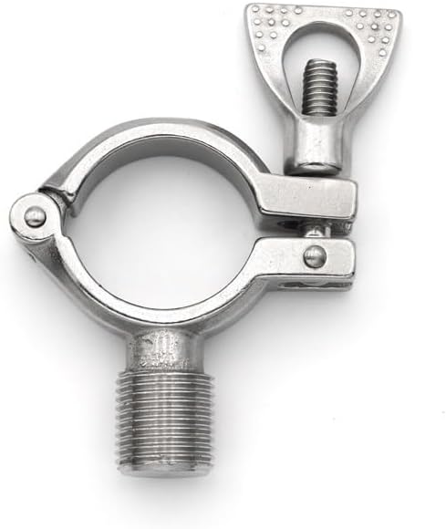 Pipe Holder Clamp Clips Support Tube Hanger Bracket 304 Stainless Steel 1/2" Male Female Thread OD19 25 38 51 63 76 102mm(Male,Pipe OD 76MM_SS304)