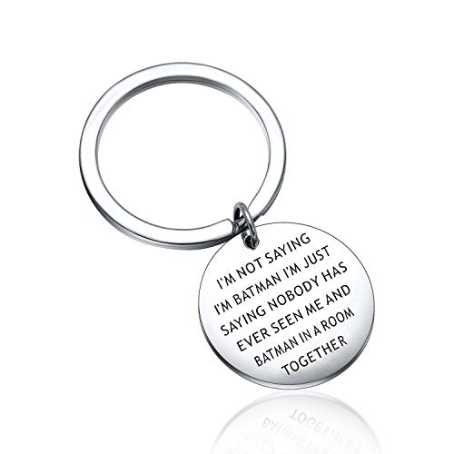 Batman Fan Keychain Best Friend Keychain Best Friend Gift Funny DC Comics Keychain Son Gift Daughter Gift Uncle Keychain Brother Keychain Boyfriend Keychain Birthday Gift RV keychain (Batman Keychain)