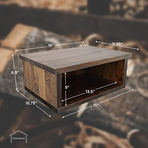 Bellemark Floating Nightstand | Wall Mounted Wood Bedside Table And Shelf For Bedrooms Hanging Storage Stand Great For Living Rooms, Dining Rooms, And More (Dark Walnut, Set Of 2 Nightstands) #TOP2