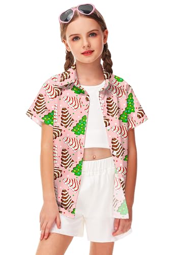 Image of Remimi Unisex Kids Halloween Shirt Boys Pumpkin Ghost Shirts Hawaii Button Up Tops 5-14 Years