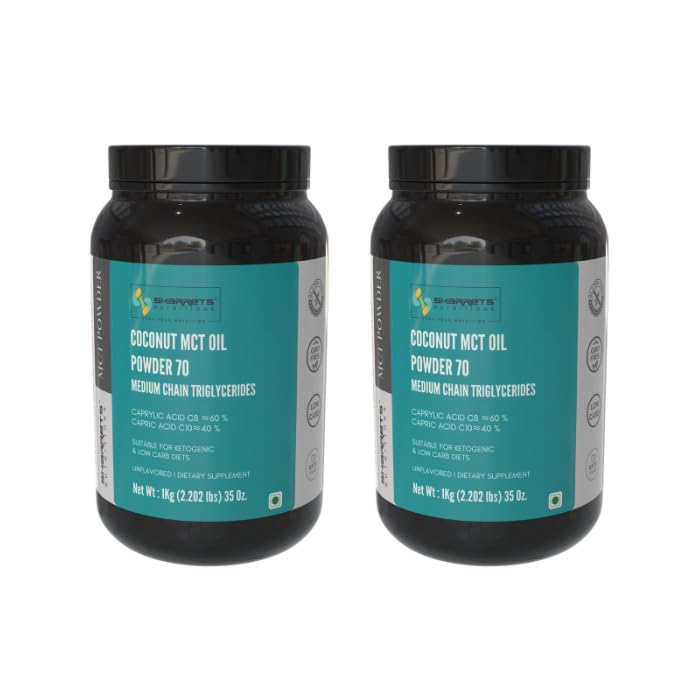 Sharrets Coconut MCT Oil Powder 1Kg x 2 - Fuel Your Lifestyle with Pure Medium Chain Triglycerides (MCTs)