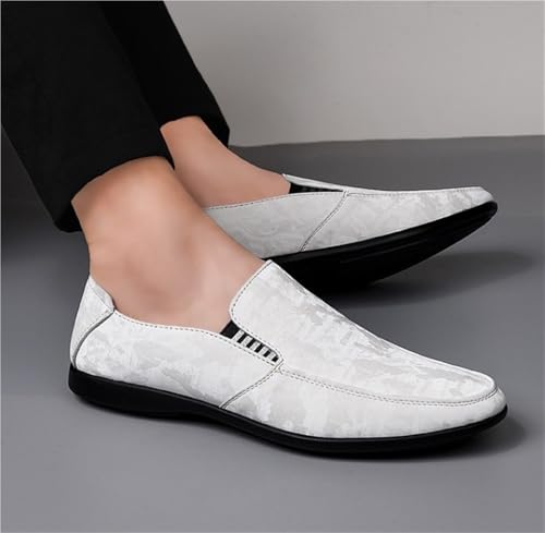 Mens Loafers Slip On Suede Round Toe Classic Party Shoes Flat Heel Comfortable Casual Dress for Men4