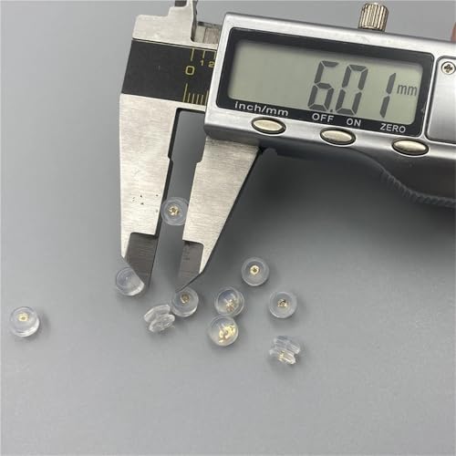 Topes de silicona para aretes con tuerca de oro de 18k 7