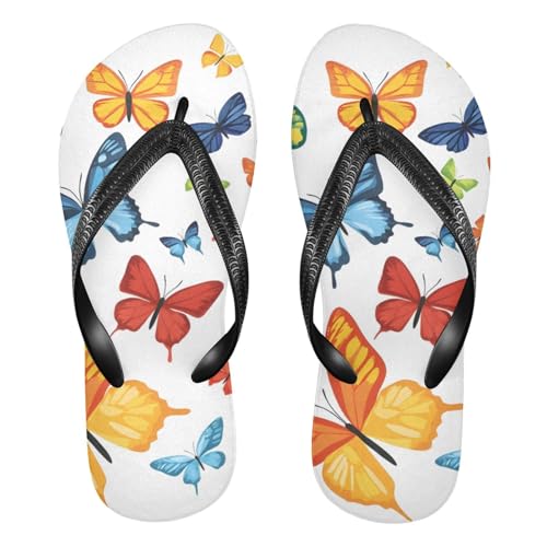 Colorful Butterflies Flip Flop Beach Summer Casual Sandal for Women & Men Shower Shoes 20860824