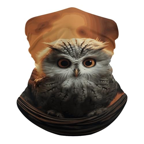 Cute Owl Baby Neck Gaiter Balaclava Face Mask Scarf Sun Protection Headwear Breathable Face Cover