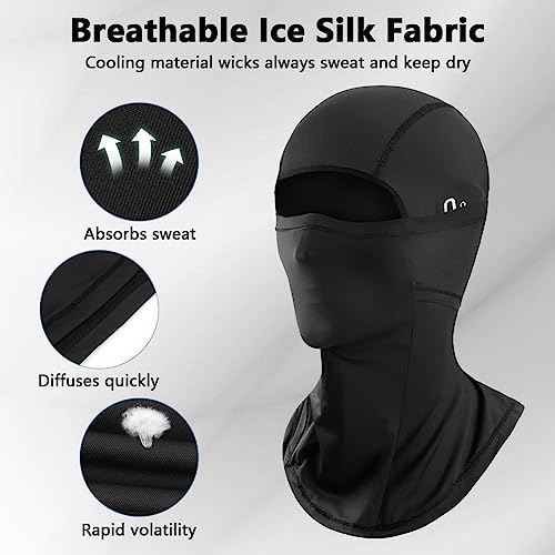 Amfun 1Pcs Balaclava For Motorcycle Cycling Balaclava Ski Helmet, Breathable Sports Face Balaclava, Windproof Waterproof Head Cover, Uv Protector Scarf For Men/Women (Black) #TOP1