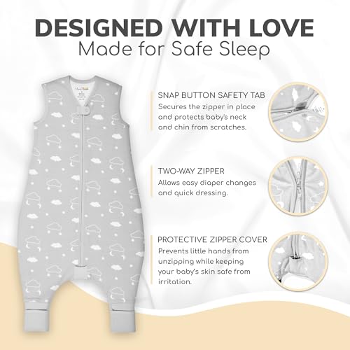Image of Mama Cheetah Toddler Sleep Sack with Feet, 6-18 Month, 2.5 TOG Organic Cotton Baby Sleeping Bag with Legs, Baby Wearable Blankets for Walkers w / 2-Way Zipper, Baby Sleep Sack for Girls & Boys, Small