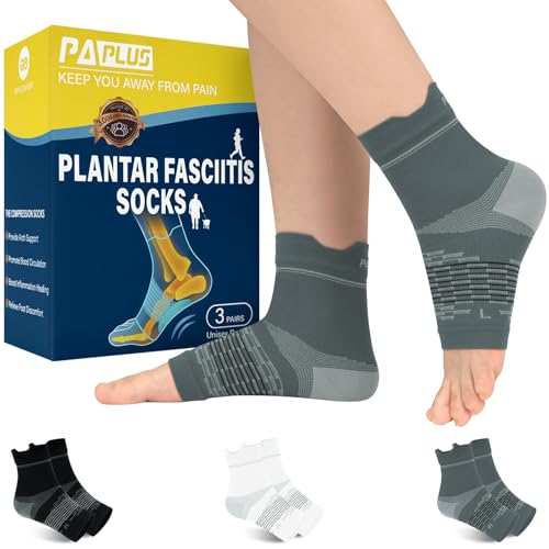 Image of 3 Pairs Plantar Fasciitis Socks Ankle Compression Sleeve with Arch Support