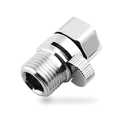 JustYit Vanne d'arrêt en laiton 1/2' pour pommeau de douche, robinet d'arrêt extérieur, robinet d'arrêt en laiton, robinet d'angle, chrome Shut-Off pour pommeau de douche