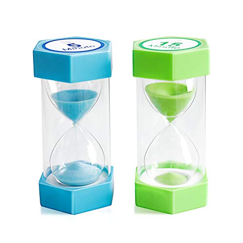 Sand Timer,XINBAOHONG Hourglass Sand Timer 5 Minutes 15 Minutes Timer Clock for Kids