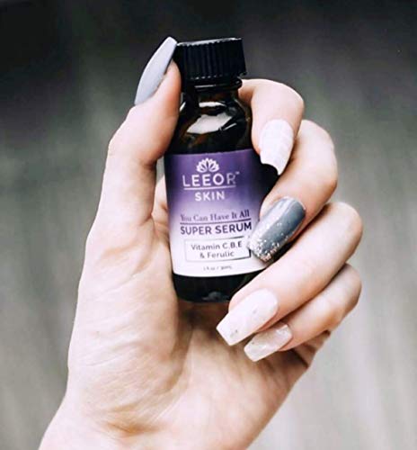 Leeor Skincare Super Face Serum Vitamin C, B, E and Ferulic Acid Anti Aging, Hydrating, Skin Brightening, Boosts Collagen, Fights Hyperpigmentation, fades Dark Spots Age Spots and Sun Spots