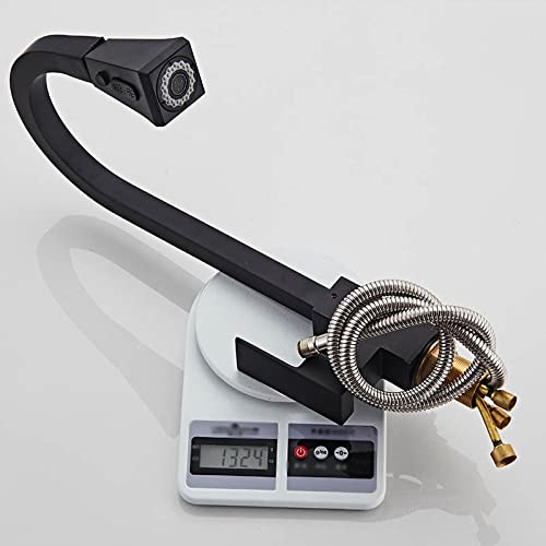 Grifo de cocina extraíble con 2 caños y monomando giratorio 360 6
