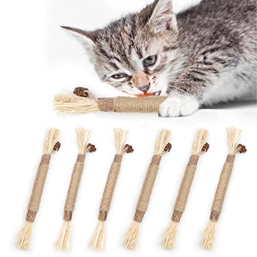 6 Packs Natural Matatabi Silvervine Chew Sticks, Cat Chew Sticks Cat