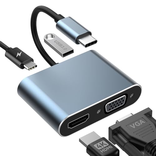 Adaptador USB C a HDMI, 4 en 1 USB C Hub, Adaptador para MacBook ...